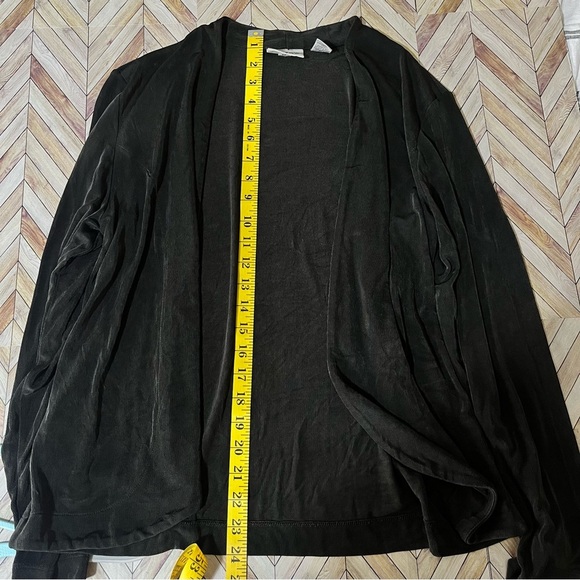 CHICO'S Travelers Open Front Black Cardigan Long Sleeve Stretch Capsule Wardrobe - Picture 10 of 11